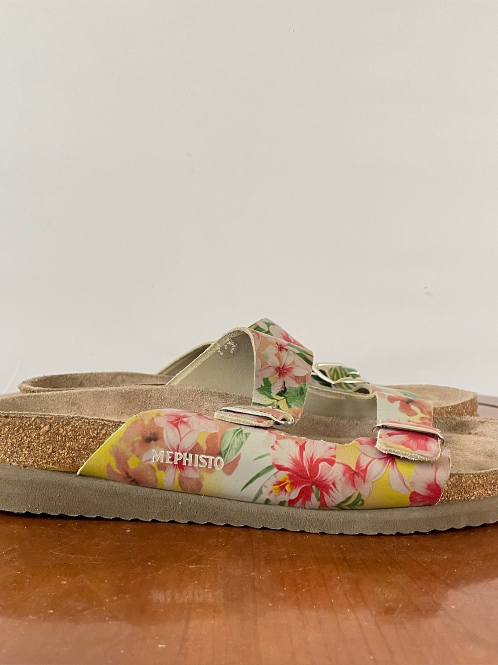 Mephisto Harmony Floral Print Two-Strap Sandals | EU 39